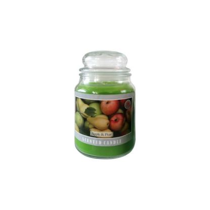 Picture of Maple Leaf Scented Glass Jar Candle with Lid MGP1016 600gm Apple & Pear