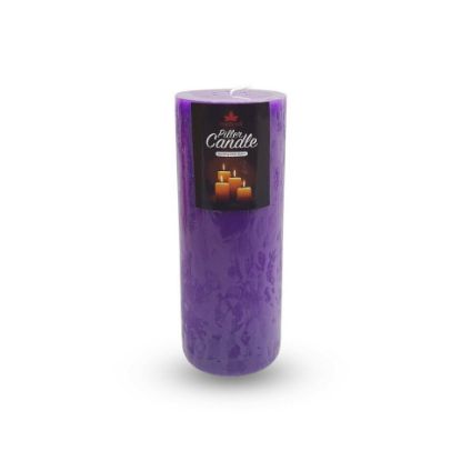 Picture of Maple Leaf Pillar Candle P801 3x8inch Violet