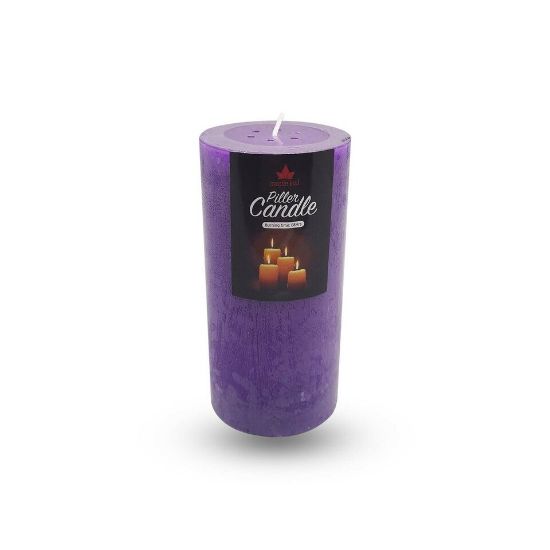 Picture of Maple Leaf Pillar Candle P601 3x6inch Violet