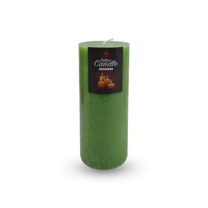 Picture of Maple Leaf Pillar Candle P801 3x8inch Green