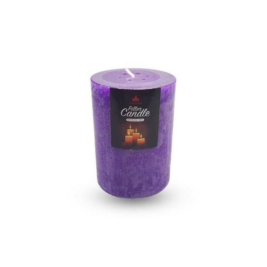 Picture of Maple Leaf Pillar Candle P401 3x4inch Violet