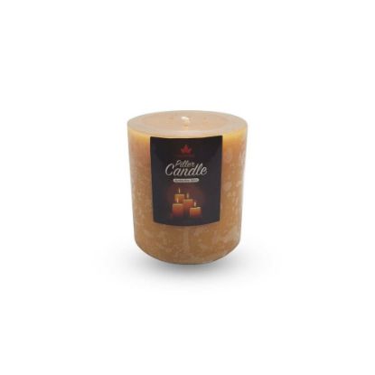 Picture of Maple Leaf Pillar Candle P301 3x3inch Gold