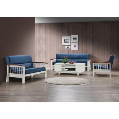 Picture of Maple Leaf Fabric Sofa Set with Wooden Frame 5 Seater (3+1+1) SW5502