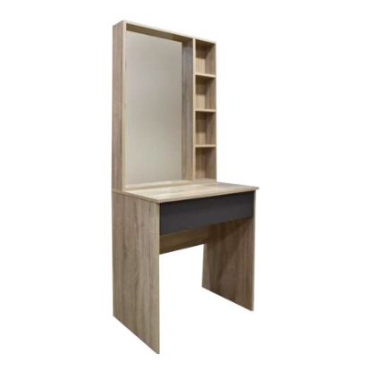 Picture of Maple Leaf Dressing Table With Mirror And Drawer, Solid Gray, BT010