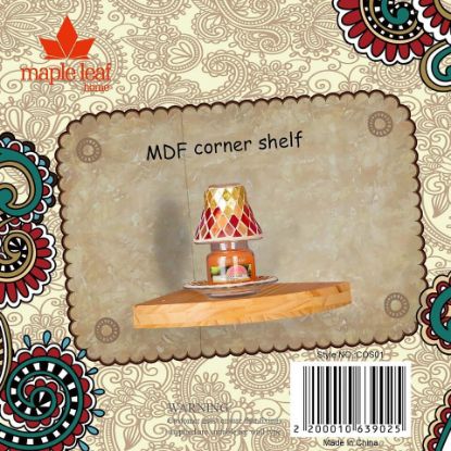 Picture of Maple Leaf MDF Wood Corner Wall Shelf 29.7x29.7x3.8cm Beech COS01P