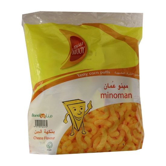 Picture of Suroor Minoman Tasty Corn Puffs Cheese Flavour 12 x 22g