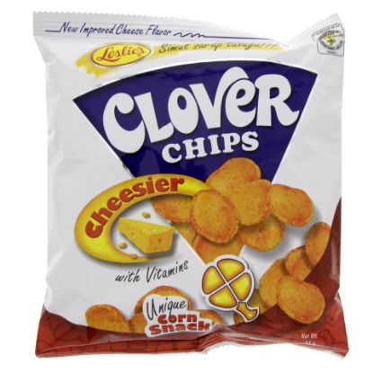 Picture of Leslie's Clover Chips Cheesier 55g