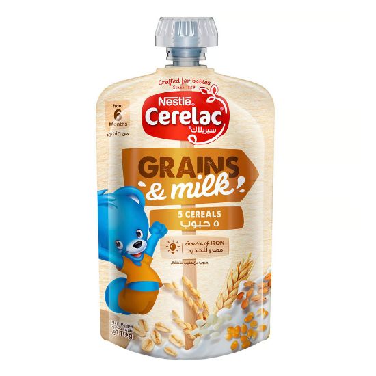 Picture of Nestle Cerelac Grains and Milk 5 Cereals From 6 Months 110g